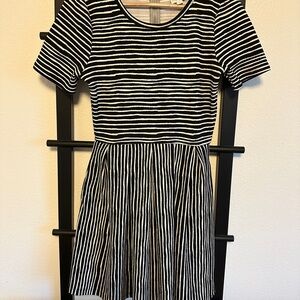 Lularoe Black and White Striped Dress